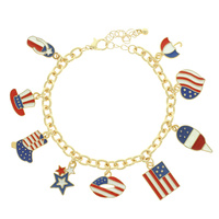 AMERICANA THEME CHARM BRACELET